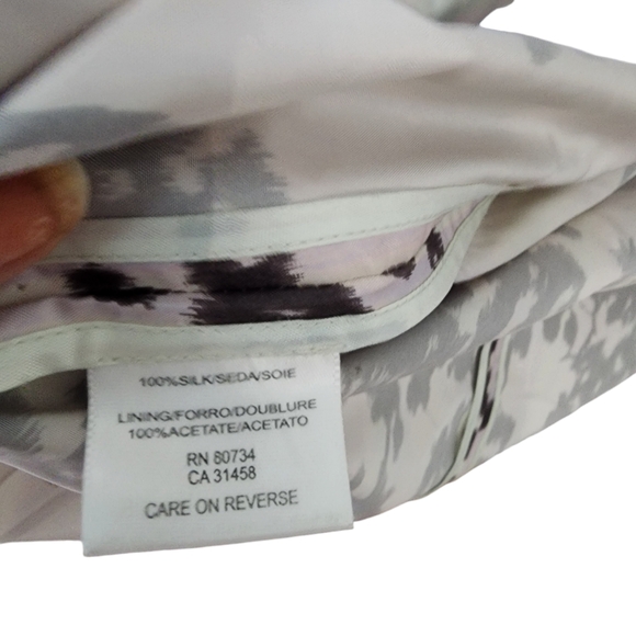 BCBGMaxAzria Silk Iridescent Stripe Abstract Belted Pocketed Rain Utility Coat - Picture 4 of 10